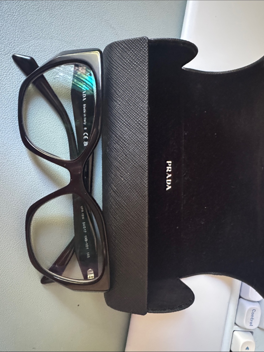 Prada Black Cat-Eye Glasses with Black Case